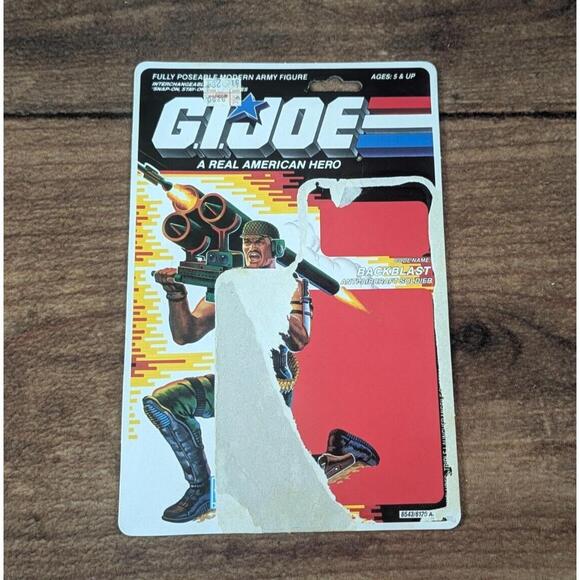 GI Joe Backblast Anti-Aircraft Solider, Card Back Only! Hasbro HK 1988 Vintage - Picture 1 of 3